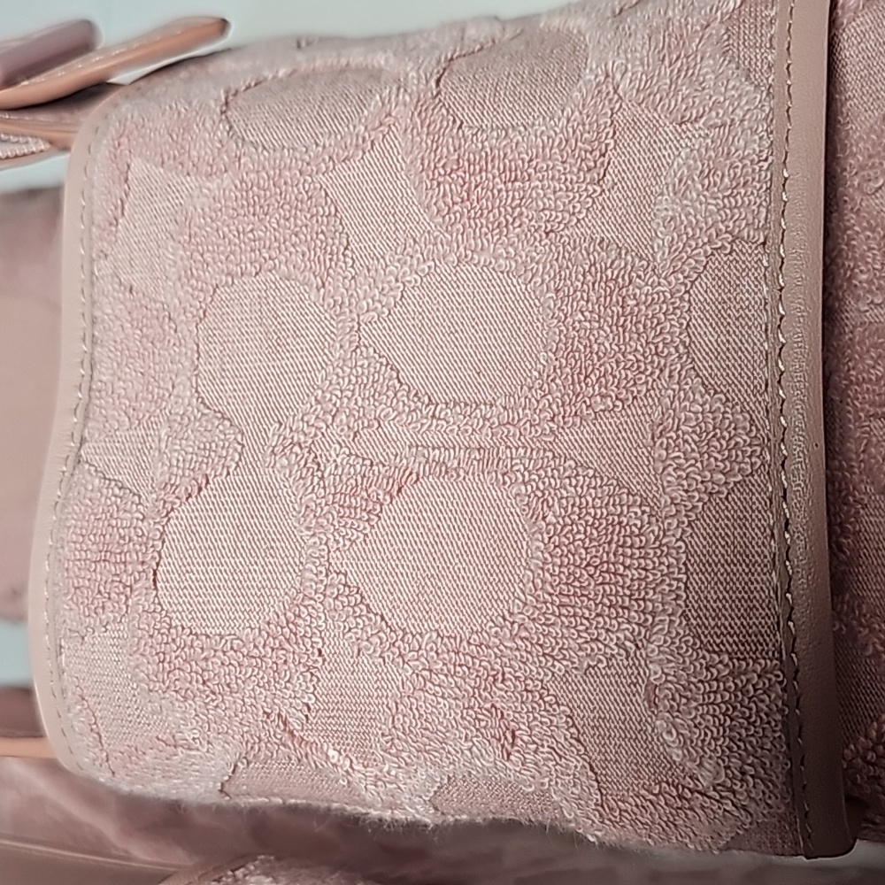 Coach Noelle Terry Cloth Platform Sandals Chunky Sole Slingback Leather Pink 7.5 - Picture 13 of 16